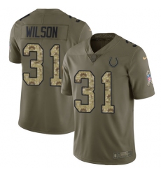 Youth Nike Indianapolis Colts #31 Quincy Wilson Limited Olive/Camo 2017 Salute to Service NFL Jersey
