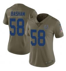 Women's Nike Indianapolis Colts #58 Tarell Basham Limited Olive 2017 Salute to Service NFL Jersey