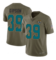 Men's Nike Jacksonville Jaguars #39 Tashaun Gipson Limited Olive 2017 Salute to Service NFL Jersey
