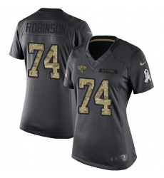 Women's Nike Jacksonville Jaguars #74 Cam Robinson Limited Black 2016 Salute to Service NFL Jersey