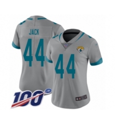 Women's Jacksonville Jaguars #44 Myles Jack Silver Inverted Legend Limited 100th Season Football Jersey