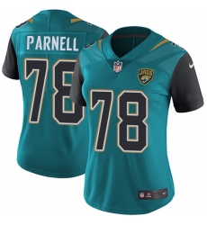 Women's Nike Jacksonville Jaguars #78 Jermey Parnell Teal Green Team Color Vapor Untouchable Limited Player NFL Jersey