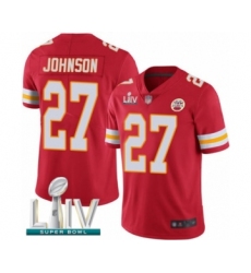 Youth Kansas City Chiefs #27 Larry Johnson Red Team Color Vapor Untouchable Limited Player Super Bowl LIV Bound Football Jersey
