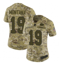 Women's Nike Kansas City Chiefs #19 Joe Montana Limited Camo 2018 Salute to Service NFL Jersey