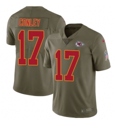Men's Nike Kansas City Chiefs #17 Chris Conley Limited Olive 2017 Salute to Service NFL Jersey