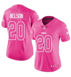 Women's Nike Kansas City Chiefs #20 Steven Nelson Limited Pink Rush Fashion NFL Jersey