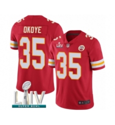Men's Kansas City Chiefs #35 Christian Okoye Red Team Color Vapor Untouchable Limited Player Super Bowl LIV Bound Football Jersey
