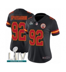 Women's Kansas City Chiefs #92 Tanoh Kpassagnon Limited Black Rush Vapor Untouchable Super Bowl LIV Bound Football Jersey